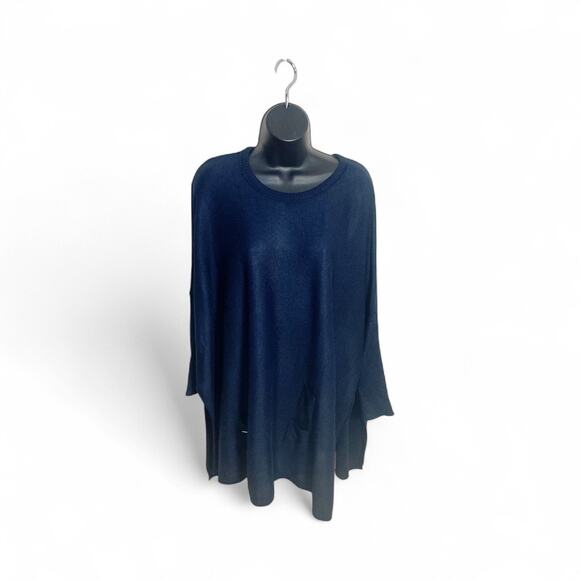 Mer Sea Catalina Sweater Crewneck Oversized Boxy Lagenlook Navy One Size - Picture 2 of 9